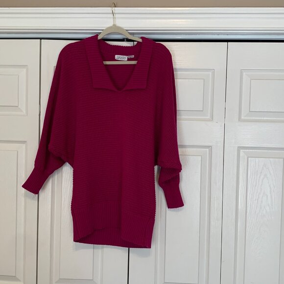 Vintage Genoa by Brenda Lim Fushcia oversized medium sweater - Picture 6 of 9